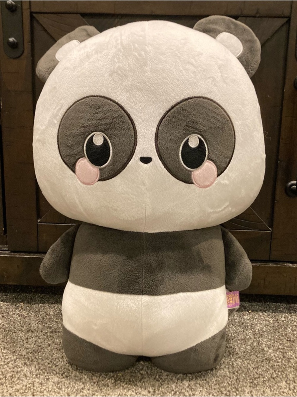 Cute Kawaii Panda Plush Stuffed Animal Large 16” Soft Toy Gray White